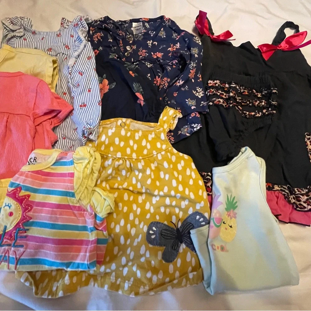 25 pc sz 18 months girls summer dresses onesies outfit sets - Picture 3 of 10